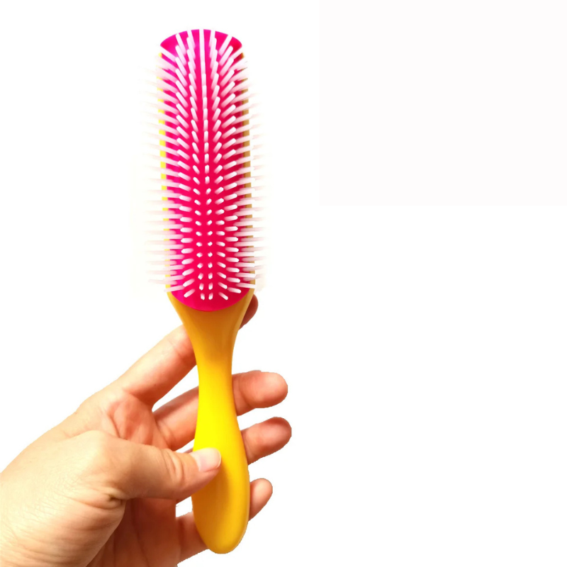 CurlEase - 9-Row Detangling Brush for Straight & Curly Hair 7
