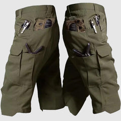  Men's wilderness camouflage shorts with pockets-1