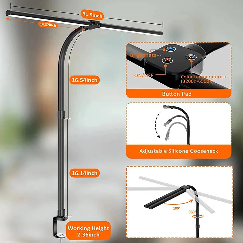 DeskLight - Modern Dual-Head LED Desk Lamp, Stylish Office Lighting 3
