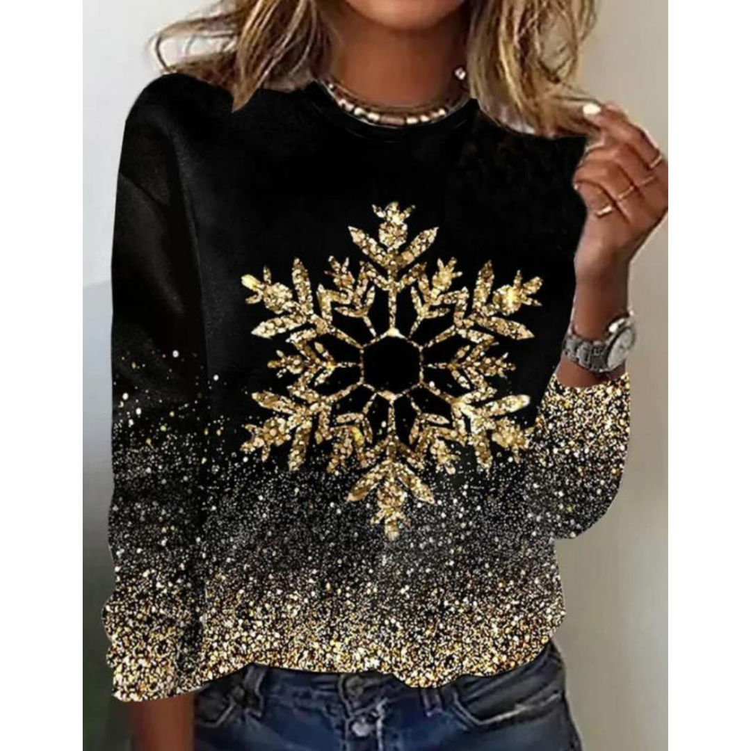 Dolly | Modern Snowflake Christmas Sweater for Women | Black 0