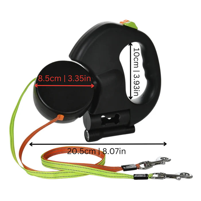 Dual Dog Leash - TangleFree - LED Light & 360° Swivel 1