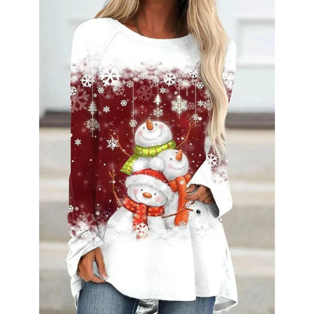 Dumina | Warm Long Christmas Sweater for Women | White 0