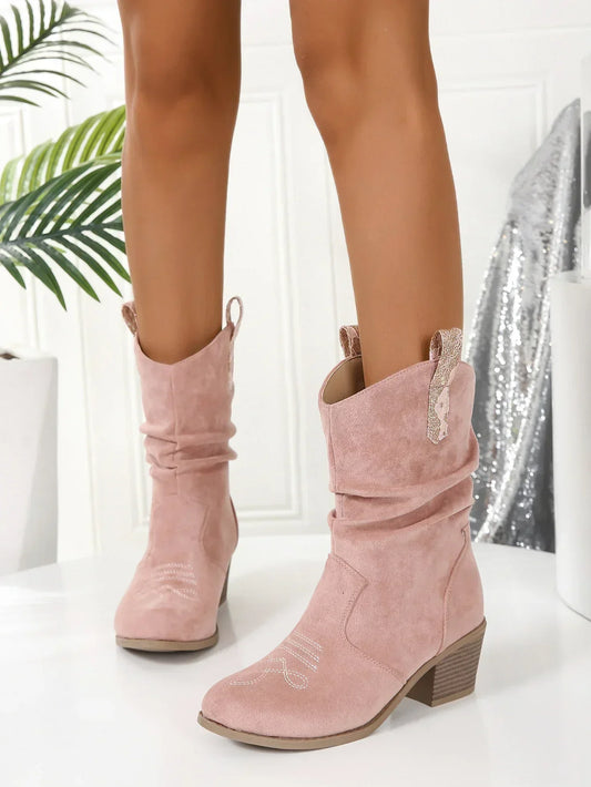 MAKAYLA | Fashionable Trendy Pink Boots-1
