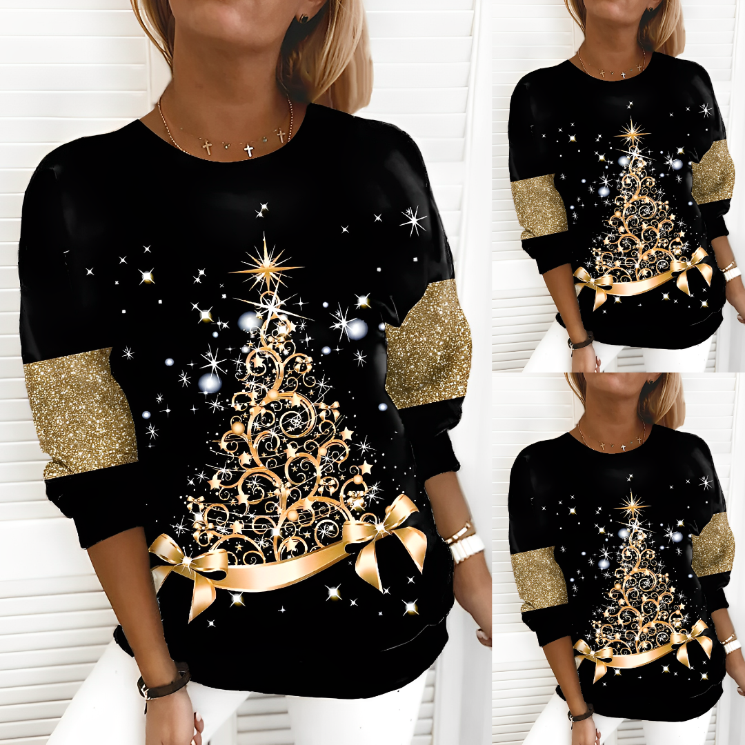 Edithea | Black Christmas Tree Christmas Sweater for Women | Warm 1