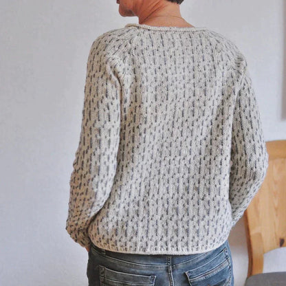 Elegant grey knitted sweater for women | Long sleeves 4