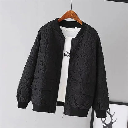 FLORENCE | Solid Color Ladies Baseball Jacket 0
