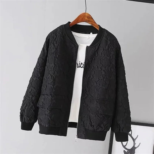 FLORENCE | Solid Color Ladies Baseball Jacket 0