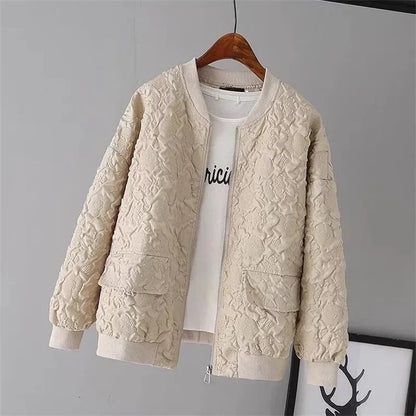 FLORENCE | Solid Color Ladies Baseball Jacket 4