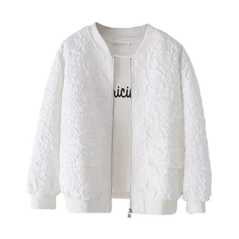 FLORENCE | Solid Color Ladies Baseball Jacket 5