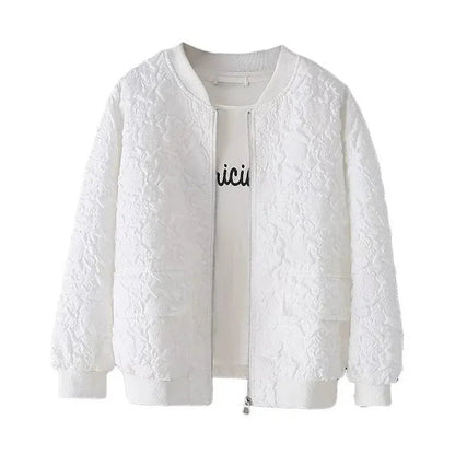 FLORENCE | Solid Color Ladies Baseball Jacket 5