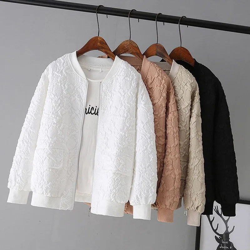 FLORENCE | Solid Color Ladies Baseball Jacket 6