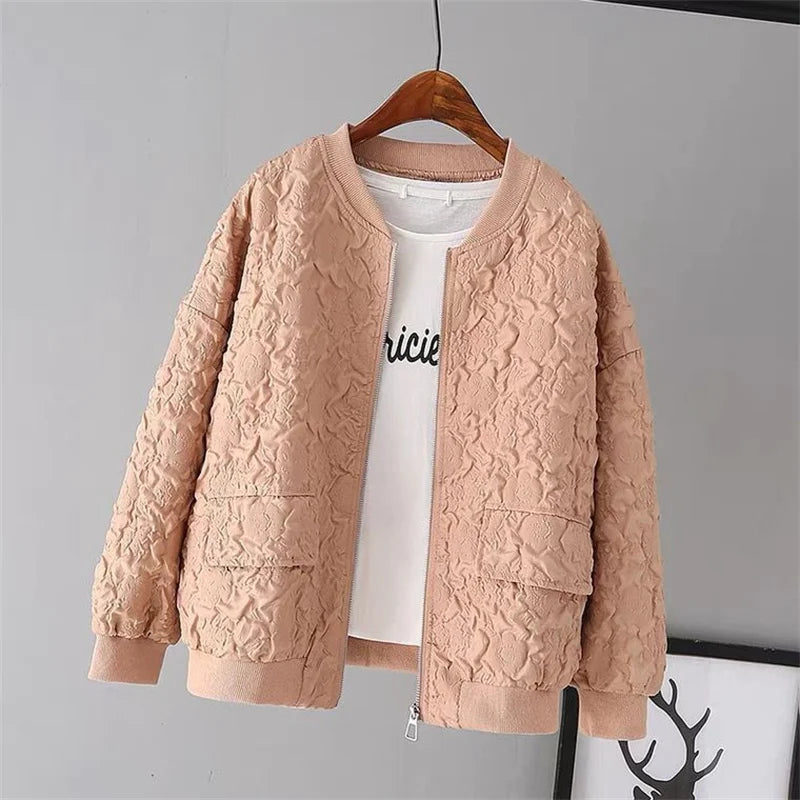 FLORENCE | Solid Color Ladies Baseball Jacket 7