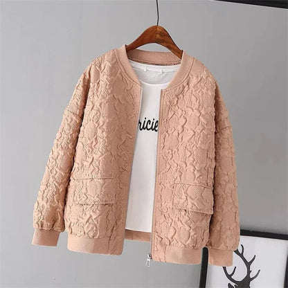 FLORENCE | Solid Color Ladies Baseball Jacket 7