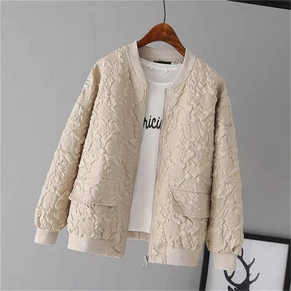 FLORENCE | Solid Color Ladies Baseball Jacket 8