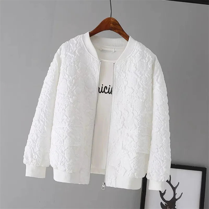 FLORENCE | Solid Color Ladies Baseball Jacket 9
