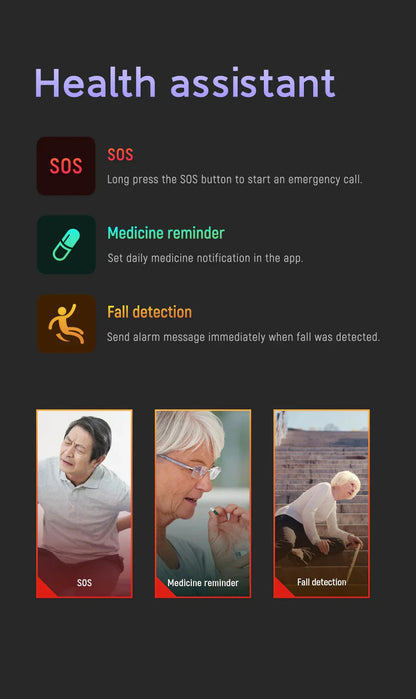 Fall Detection Watch for Seniors - 4G Medical Alarm with GPS & SOS Smartwatch 2