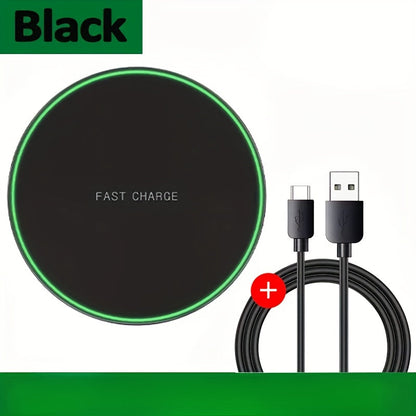 Fast wireless charger-15-W induction charging baths for iPhone and Android devices, elegant design, cable-free comfort 2