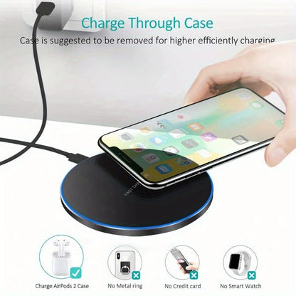 Fast wireless charger-15-W induction charging baths for iPhone and Android devices, elegant design, cable-free comfort 3