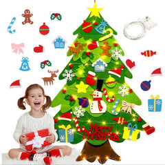 FeltJoy | Decorative Christmas Wall Tree with Hanging Felt Ornaments 1