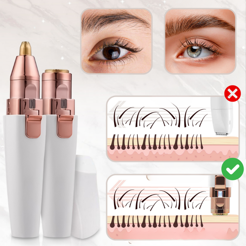 FlawlessBrow - Dual Trimmer for Brows & Face in White Design 1