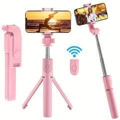 Flexible selfie stick with wireless remote control and 360 ° rotation -Compact selfie poles for iPhone and travel 0