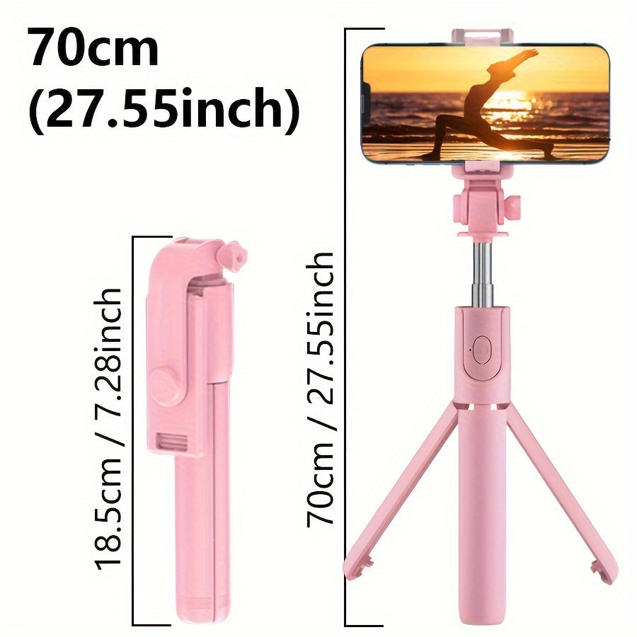 Flexible selfie stick with wireless remote control and 360 ° rotation -Compact selfie poles for iPhone and travel 4