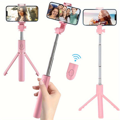 Flexible selfie stick with wireless remote control and 360 ° rotation -Compact selfie poles for iPhone and travel 5