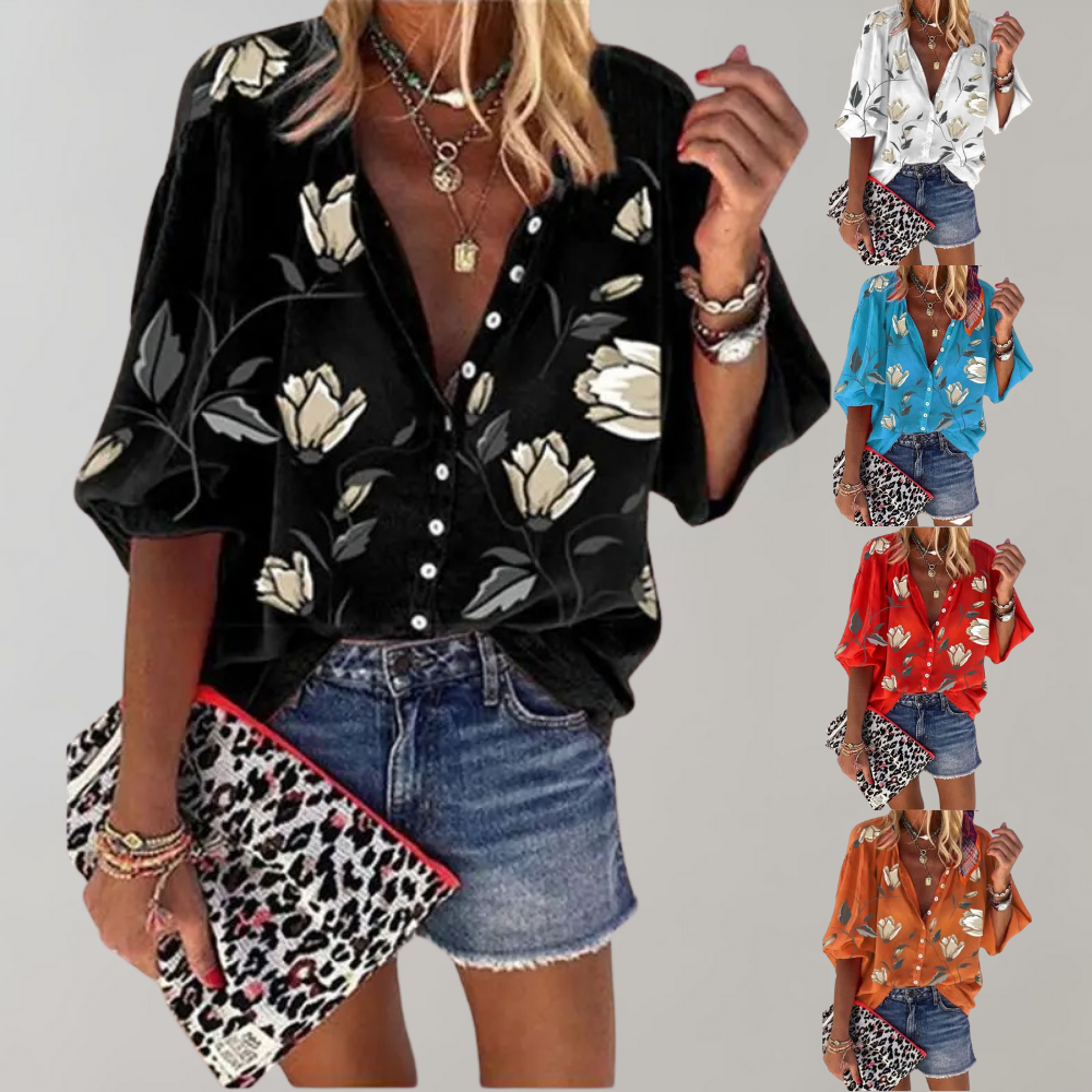  DELILAH | Elegant Floral Print Blouse-6
