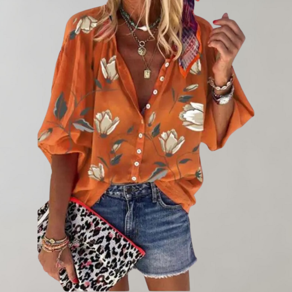  DELILAH | Elegant Floral Print Blouse-4