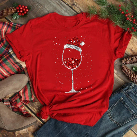  Caroline | Fashionable Wine Glass Holiday Shirt-1