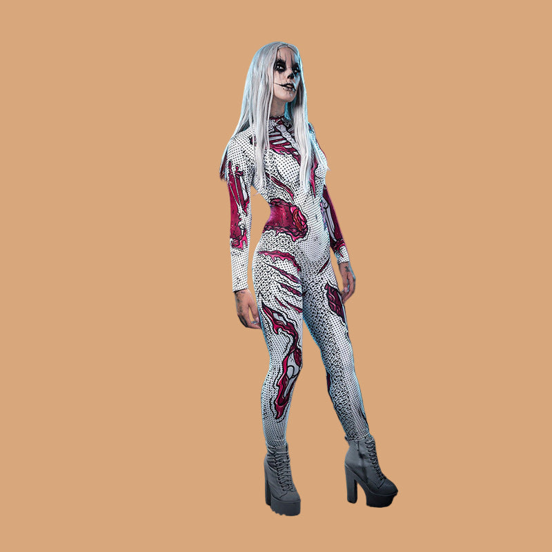 Halloween Jumpsuit Anatomical Skeleton and Muscles Costume 1