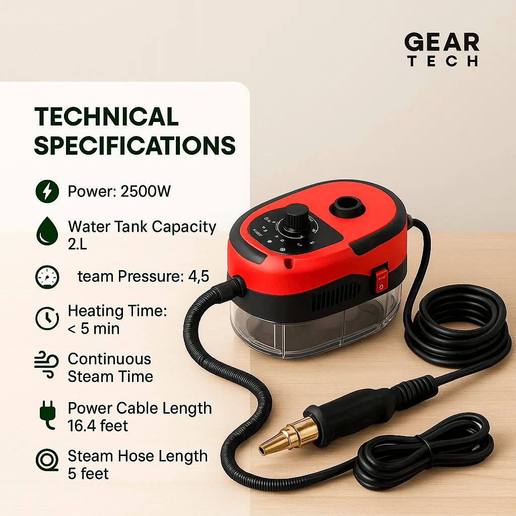 High-Temperature Steam Cleaner | Variable Steam Control, Large Capacity & Safe for Home, Kitchen & Car Cleaning 4