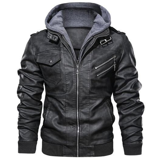 Hooded premium biker jacket for men | Casual 0
