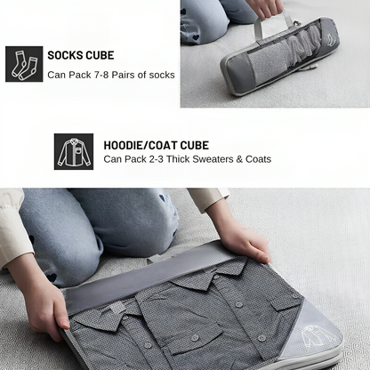 Ultra-Slim Compression Packing Cubes – Space-Saving Travel Organizers 5