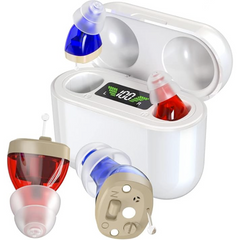 Invisible rechargeable hearing aids with noise reduction - comfortable and discrete design for light to medium -heavy hearing loss 3