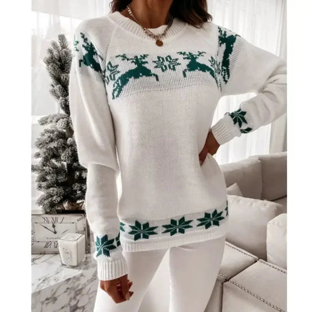Irfana | Knit Reindeer Christmas Sweater for Women | Warm 0