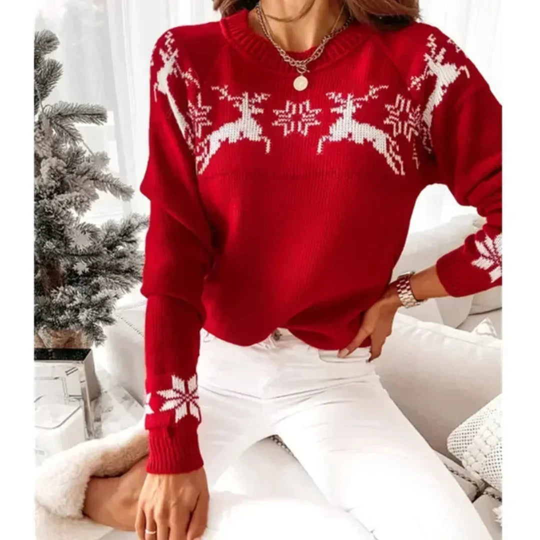 Irfana | Knit Reindeer Christmas Sweater for Women | Warm 1