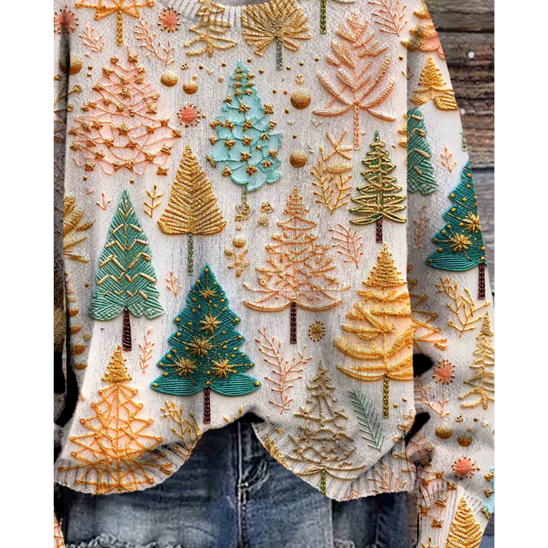 Jenniferim | Knitted Christmas Tree Christmas Sweater for Women | Warm 0