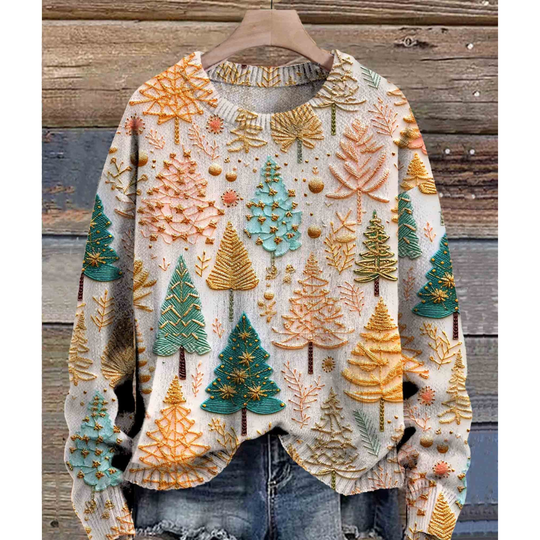 Jenniferim | Knitted Christmas Tree Christmas Sweater for Women | Warm 1