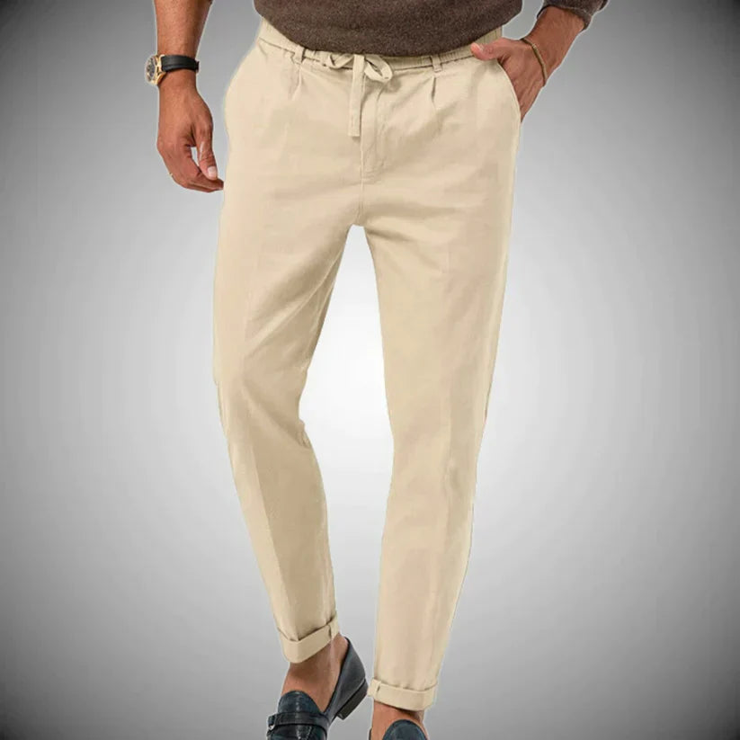 Luca | Slim-Fit Linen Casual Pants for Men-3