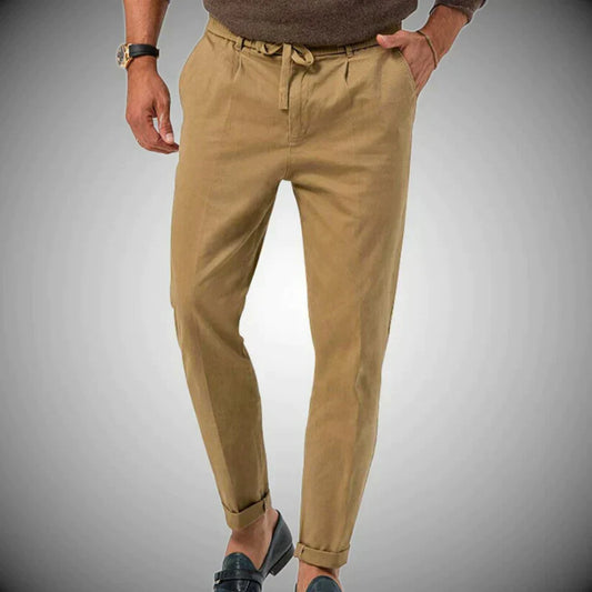 Luca | Slim-Fit Linen Casual Pants for Men-1
