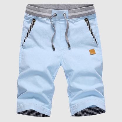  Men’s Casual Shorts - Drawstring Waist - Zip Pockets - Knee-Length Relaxed Fit-1