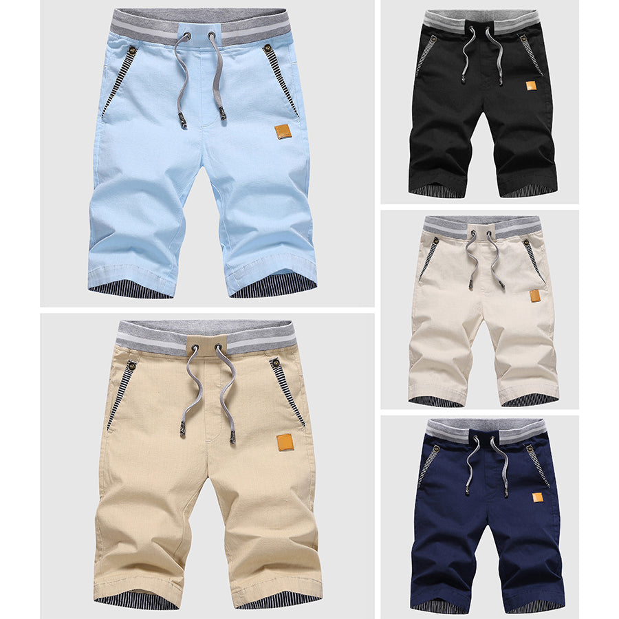  Men’s Casual Shorts - Drawstring Waist - Zip Pockets - Knee-Length Relaxed Fit-6