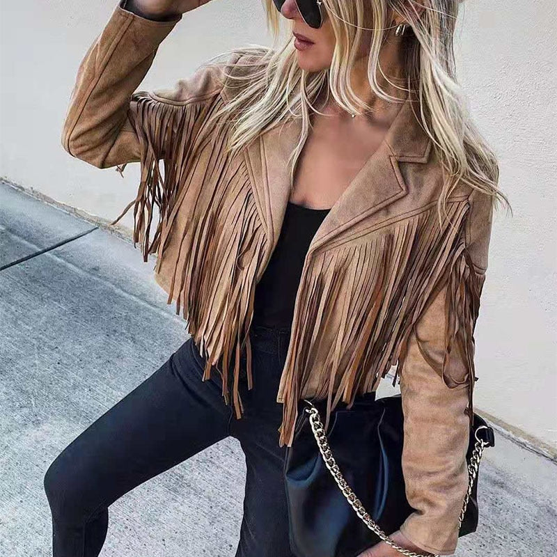 KATHERINA | Fashion Suede Fringed Jacket 4
