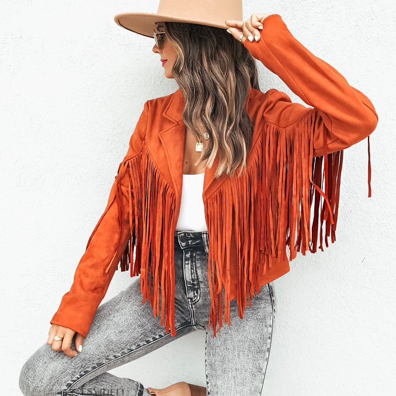 KATHERINA | Fashion Suede Fringed Jacket 5