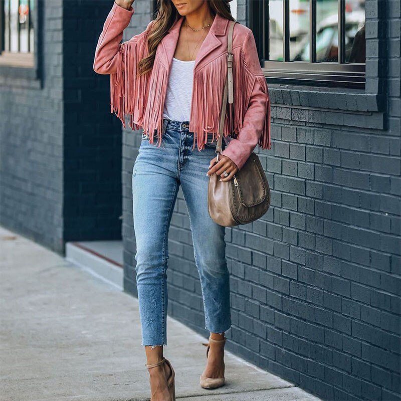 KATHERINA | Fashion Suede Fringed Jacket 7