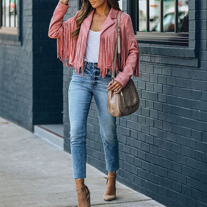 KATHERINA | Fashion Suede Fringed Jacket 7