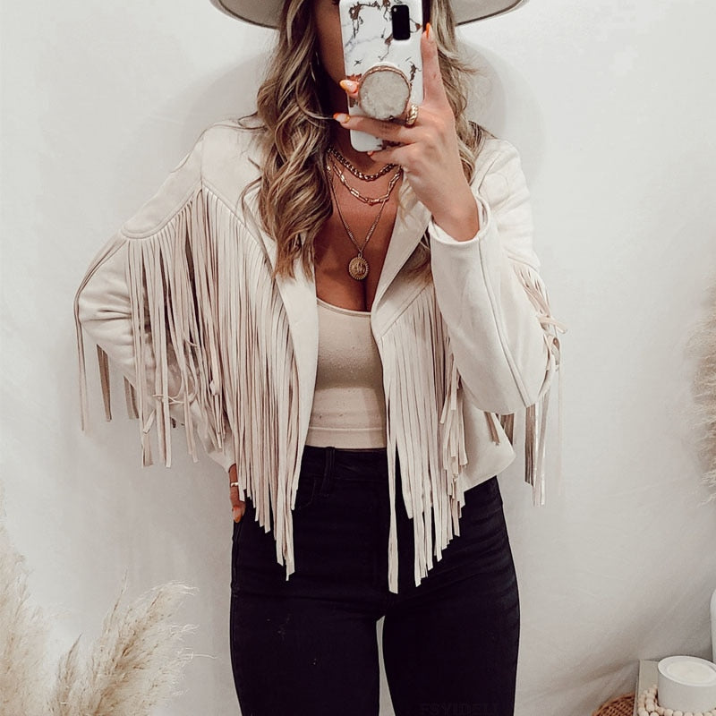KATHERINA | Fashion Suede Fringed Jacket 8
