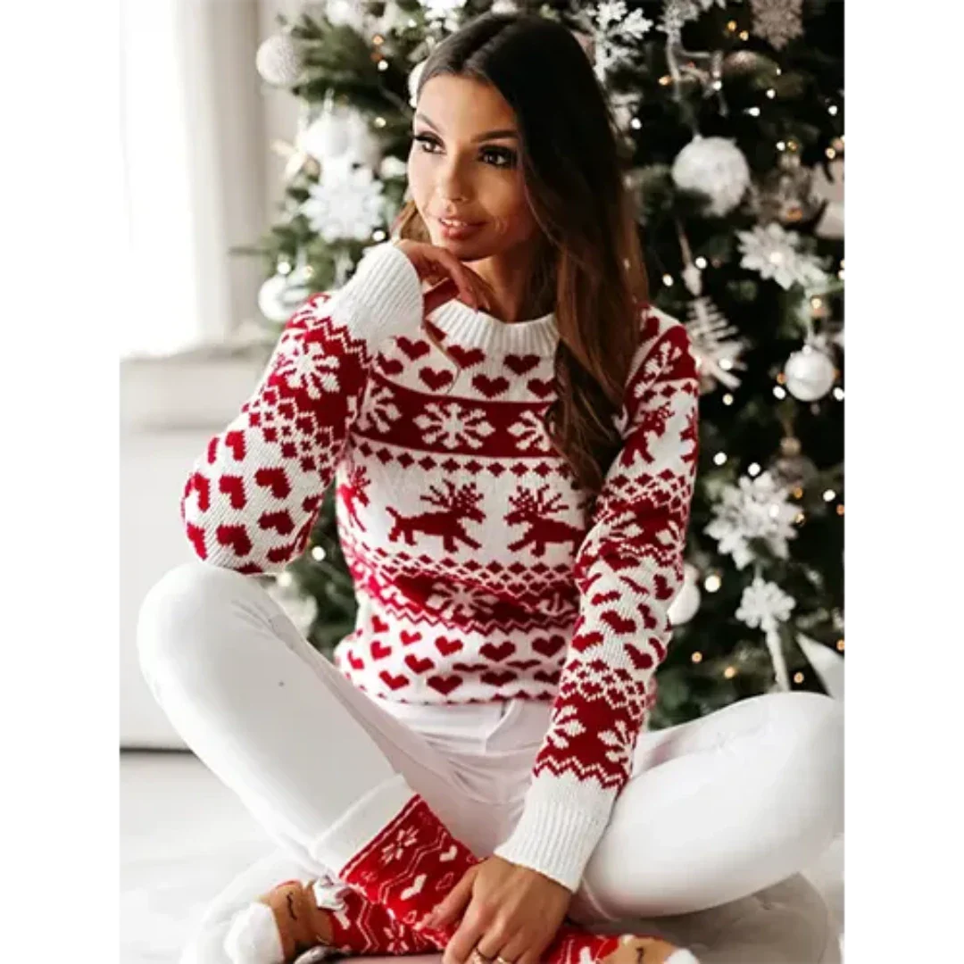 Klauseyin | Reindeer Knit Christmas Sweater for Women | Warm 1