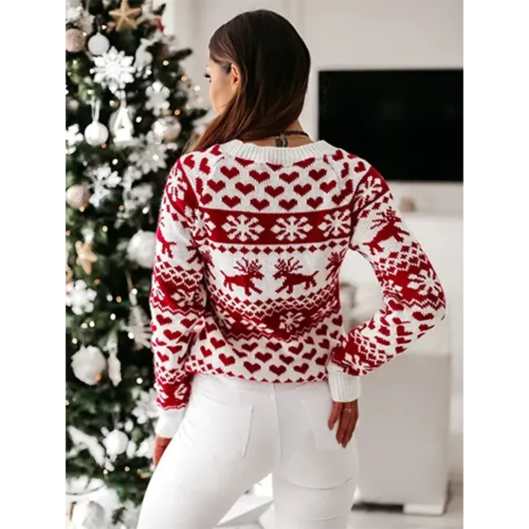 Klauseyin | Reindeer Knit Christmas Sweater for Women | Warm 2